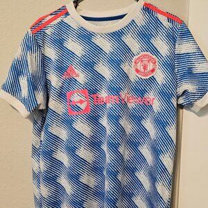 2021/2022 Manchester United Jersey White and Blue Medium
